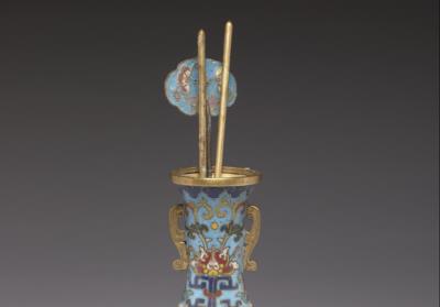 图片[2]-Copper vase in cloisonne enamels, Qing dynasty (1644-1911)-China Archive